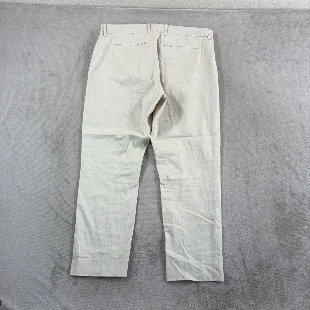 John‎ Varvatos Mercer Slim Fit Pants in Beige Italian Linen Blend Men 36x28 $598